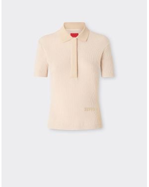 Ferrari Polo De Piqué Con Logotipo De Bordado - Blanco