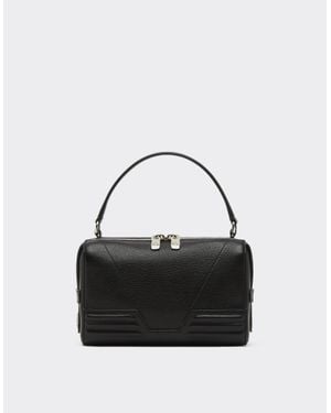 Ferrari Gt Crossbody Bag Soft En Piel Graneada - Negro