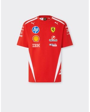 Ferrari Leclerc Replica Drivers Authentic 2026 Puma For Scuderia Hp T-Shirt - Red