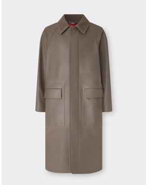 Ferrari Rubberized Nappa Leather Coat - Brown