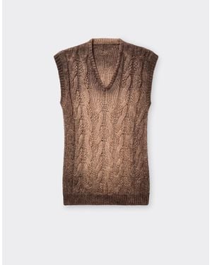 Ferrari Linen And Cashmere Vest - Brown