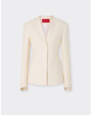 Ferrari Shantung Silk Jacket - White