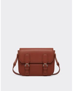 Ferrari Mini Leather Messenger Bag - Brown