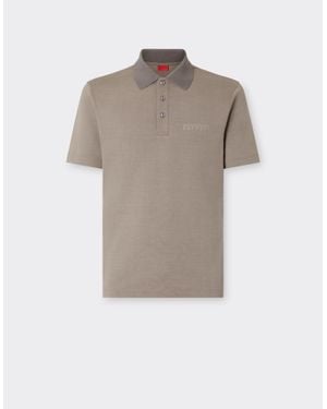 Ferrari Cotton Polo Shirt With Logo - Grey