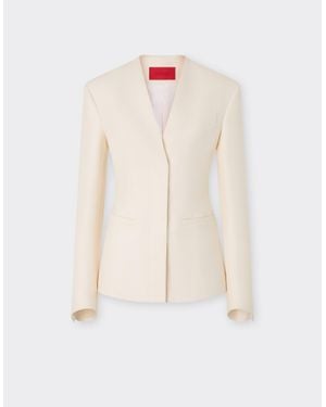 Ferrari Shantung Silk Jacket - White