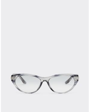 Ferrari Stripedacetate Sunglasses With Gradient Mirrored Lenses - Metallic