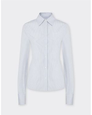 Ferrari Multistriped Cotton Shirt - White