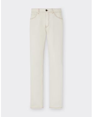 Ferrari Five-Pocket Denim Trousers - White
