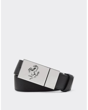 Ferrari Reversible Leather Belt - Black