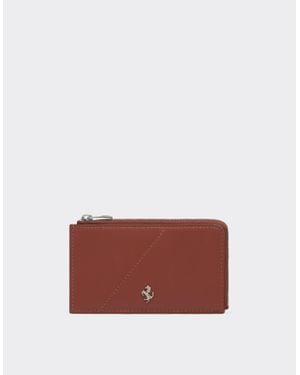Ferrari Smooth Leather Zip Wallet - Multicolour