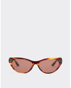 Ferrari Striped Acetate Sunglasses With Lenses - Pink