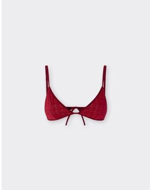 Ferrari Triangel-Bikini-Oberteil Mit Cavallino Rampante-Motiv - Rot