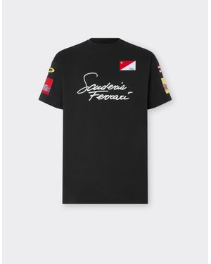 Ferrari Camiseta De La Scuderia De Algodón - Negro