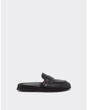 Ferrari Leather Clog With Prancing Horse - White