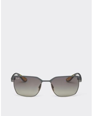 Ferrari Ray-Ban For Scuderia 0Rb3743M And Gunmetal Metal Sunglasses With Gradient Lenses - Grey