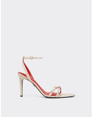 Ferrari Glossy Leather Sandals - White
