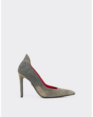 Ferrari Stone-Washed Denim Court Shoes - White