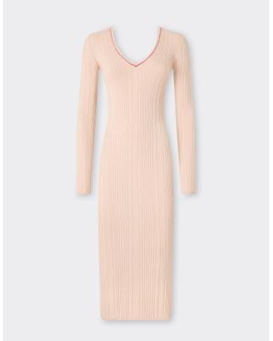 Ferrari Vestido Largo De Viscosa Elástica - Neutro