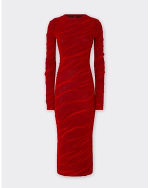 Ferrari Wool And Cotton Knit Dress - Red