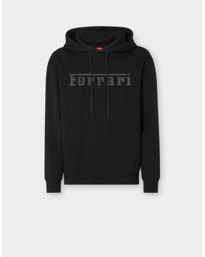 Ferrari Scuba Knit Sweatshirt With Contrast Logo - Black