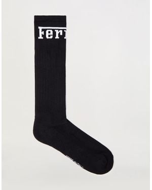 Ferrari Cotton Blend Socks With Logo - Black
