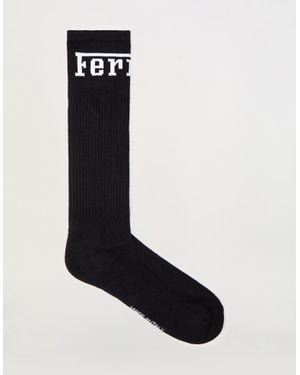 Ferrari Cotton Blend Socks With Logo - Black