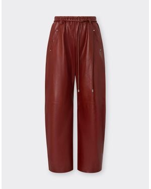 Ferrari Waxed Leather Trousers - Red