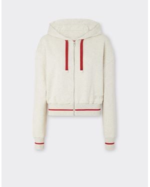 Ferrari Melange Cotton Sweatshirt - White