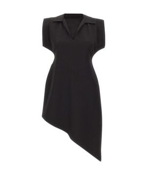 Kaos Abito Asimmetrico Con Spalline Imbottite - Nero