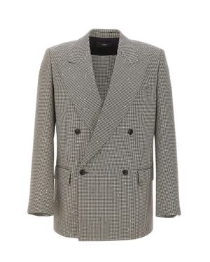 Amiri Blazer Doppiopetto Con Paillettes - Grigio