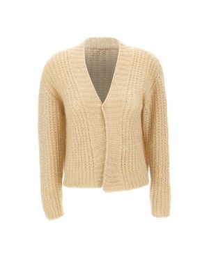 Kaos Cardigan Traforato Con Paillettes - Neutro