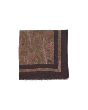 Etro Scialle Con Motivo Paisley Floreale - Marrone