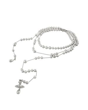 Vivienne Westwood "Broken Pearl Necklace" - Bianco
