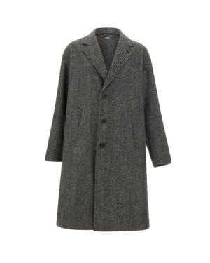 Herno Cappotto Lungo Chevron - Grigio