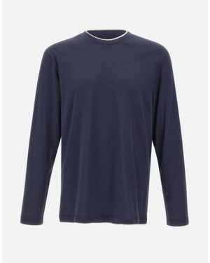 Eleventy Maglia Con Profili A Contrasto - Blu