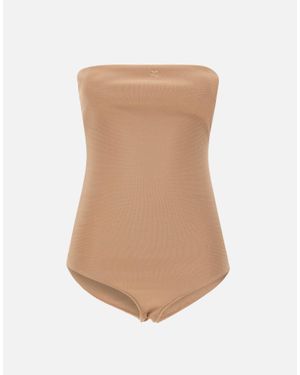 Courreges "Bustier Lingerie Jersey Bodysuit" - Bianco