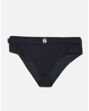 BOSS Slip Bikini Plissé Con Monogramma Double B - Blu
