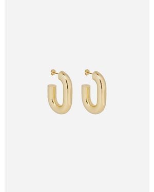 Rabanne "Oversized Single Hoop Earrings" - Bianco