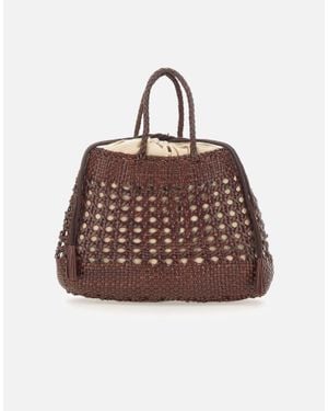 Dragon Diffusion Borsa A Mano "Santa Cano" - Marrone