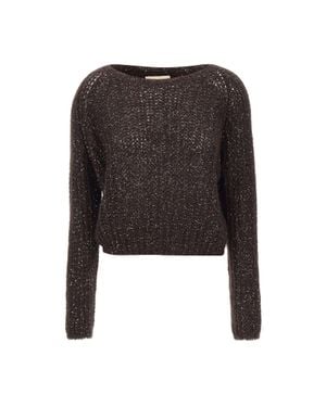 Kaos Maglia Traforata Con Paillettes - Nero