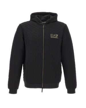 EA7 Felpa Con Cappuccio - Blu