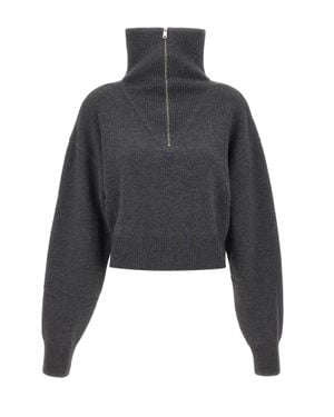 Coperni Maglia Crop Con Zip - Grigio