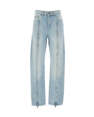 ROTATE BIRGER CHRISTENSEN Jeans Dritti Con Zip - Blu