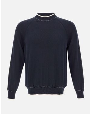Eleventy Maglia Con Profili A Contrasto - Blu