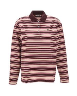 Lacoste Polo Oversize A Righe - Rosso