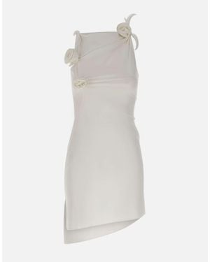 Coperni Vestito Corto "Flower" - Bianco