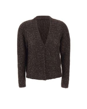Kaos Cardigan Traforato Con Paillettes - Nero