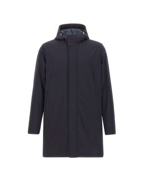 Herno Parka Impermeabile Con Cappuccio - Blu