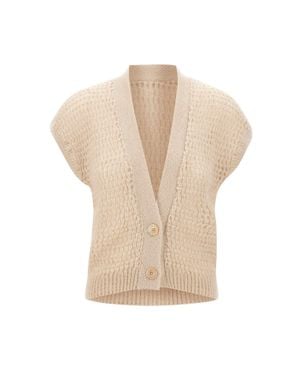 Eleventy Cardigan Smanicato - Bianco