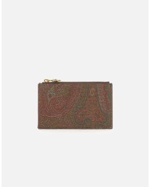 Etro Portacarte Paisley - Marrone